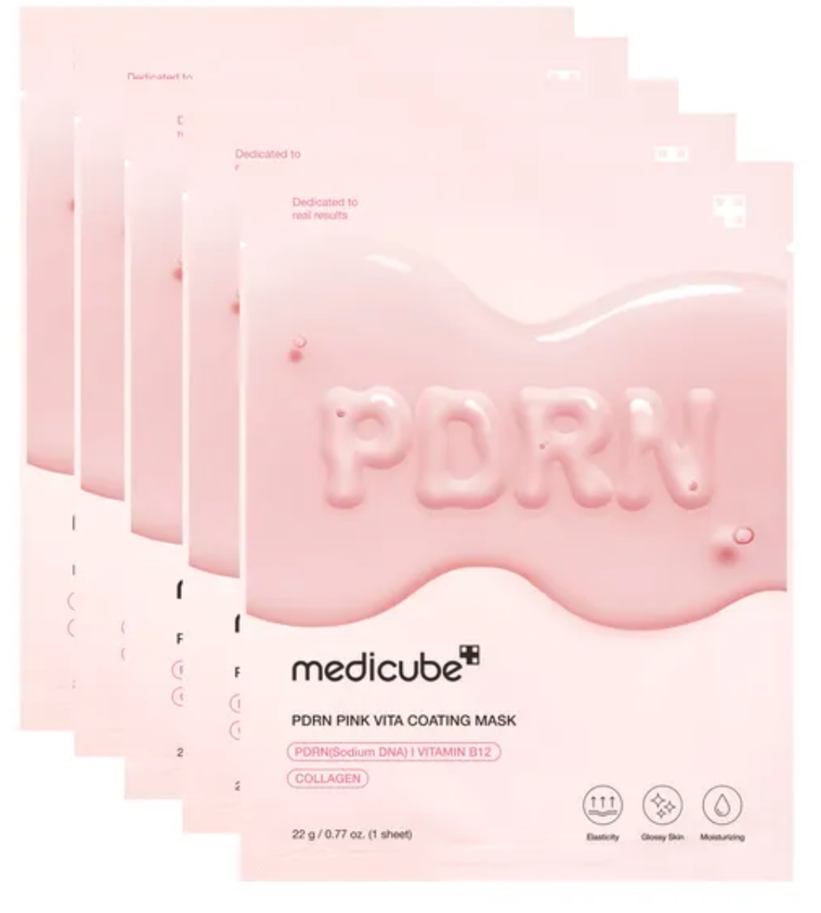 [MDC-0004] Medicube -  Mascarilla de recubrimiento PDRN Pink Vita, 22 g, pack 5 piezas
